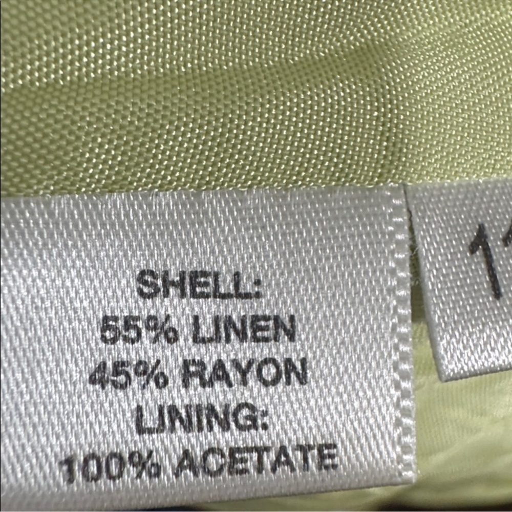 LOFT Linen Blend Floral Pleated Midi Skirt Green Spring Size 16 - Picture 9 of 9